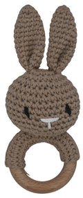 Brown Crocheted Bunny Rattle