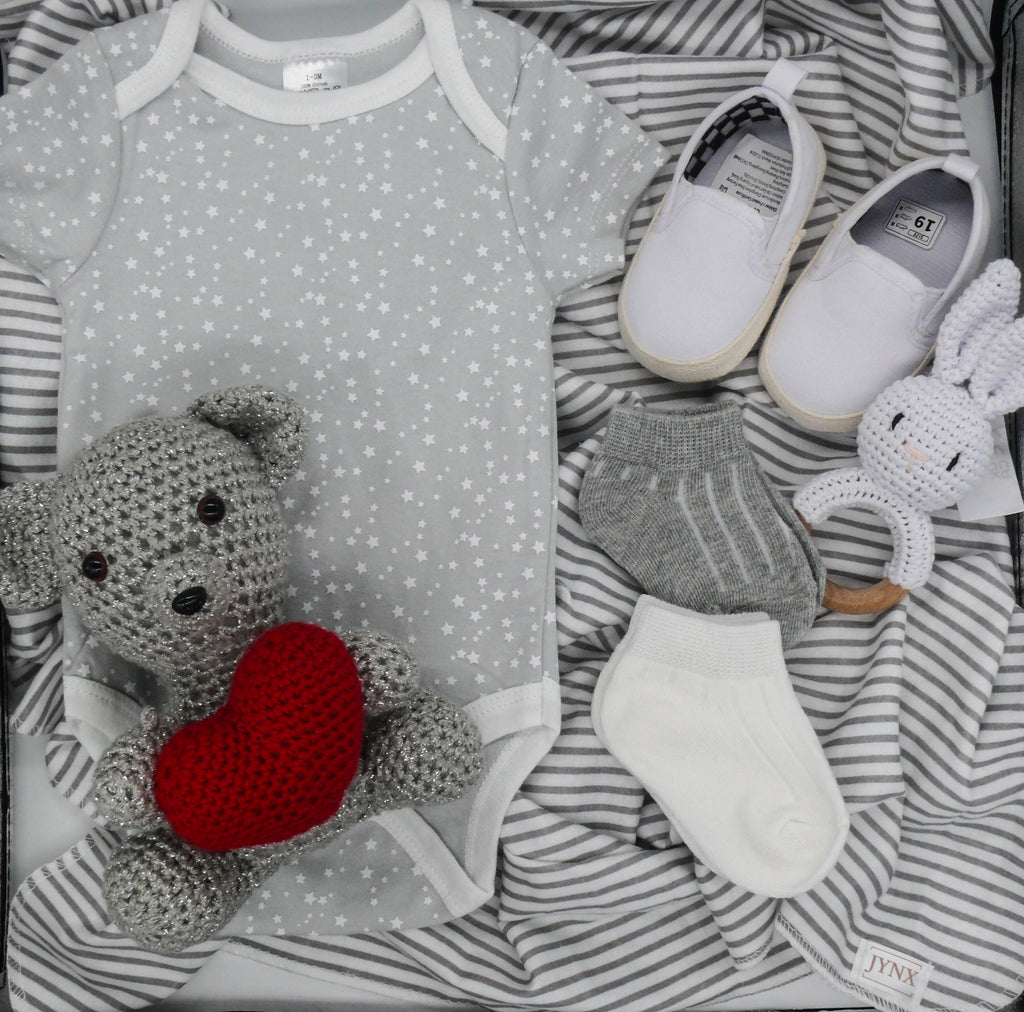 Grey with White trim and Stars