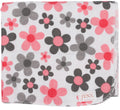 White with Pink and Gray Flowers
