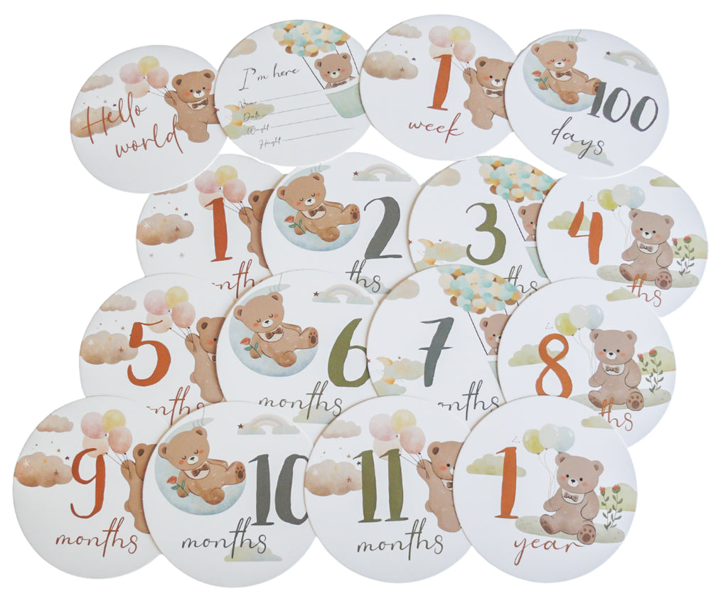 The "Teddy’s Milestones" 16-Piece Card Set