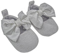 The Elegant White Embroidered Bow Shoes