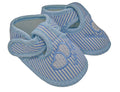 The Soft Love Blue Striped T-Bar Crib Shoes
