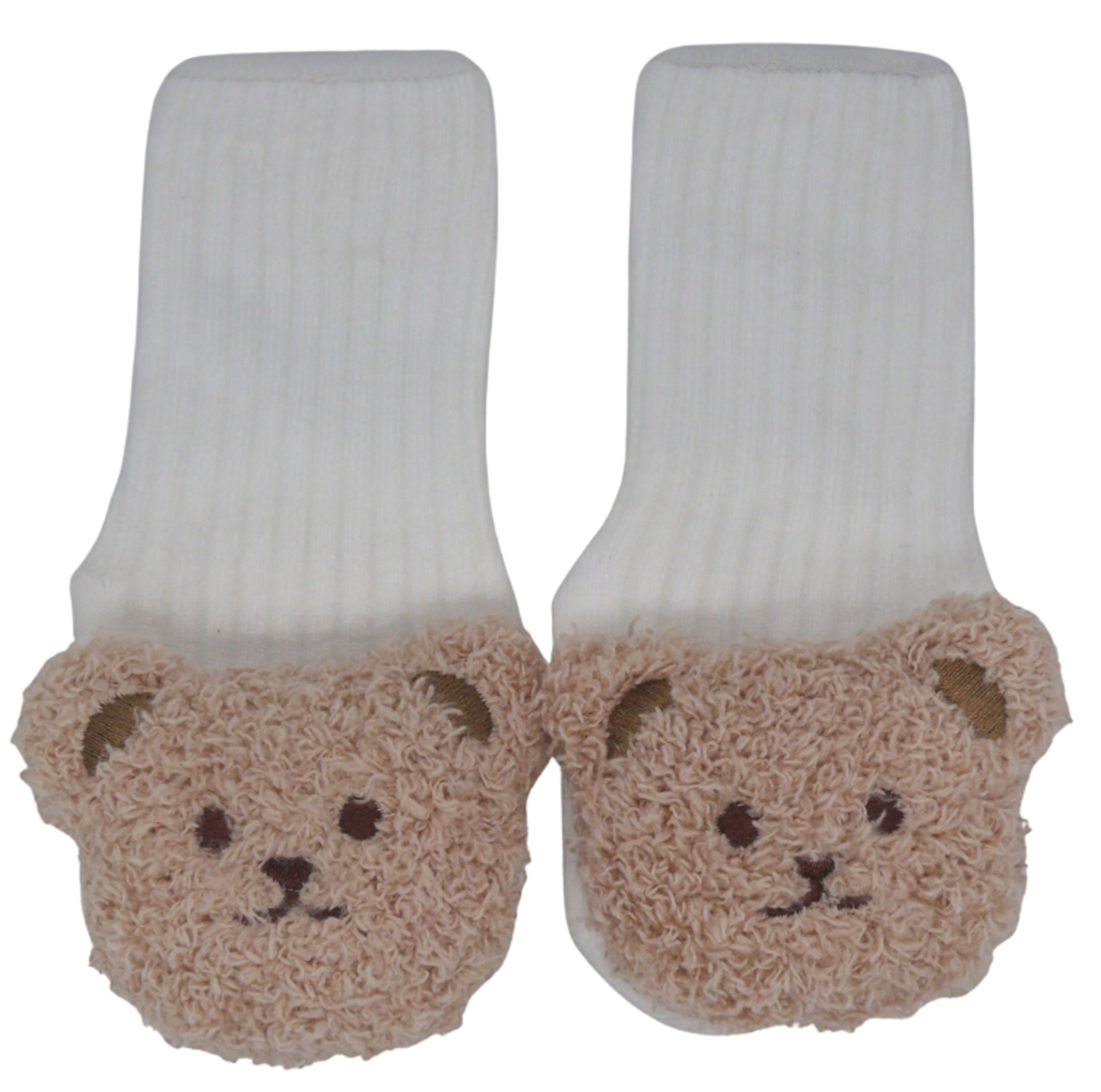 Bear Face Ribbed Non Slip Socks