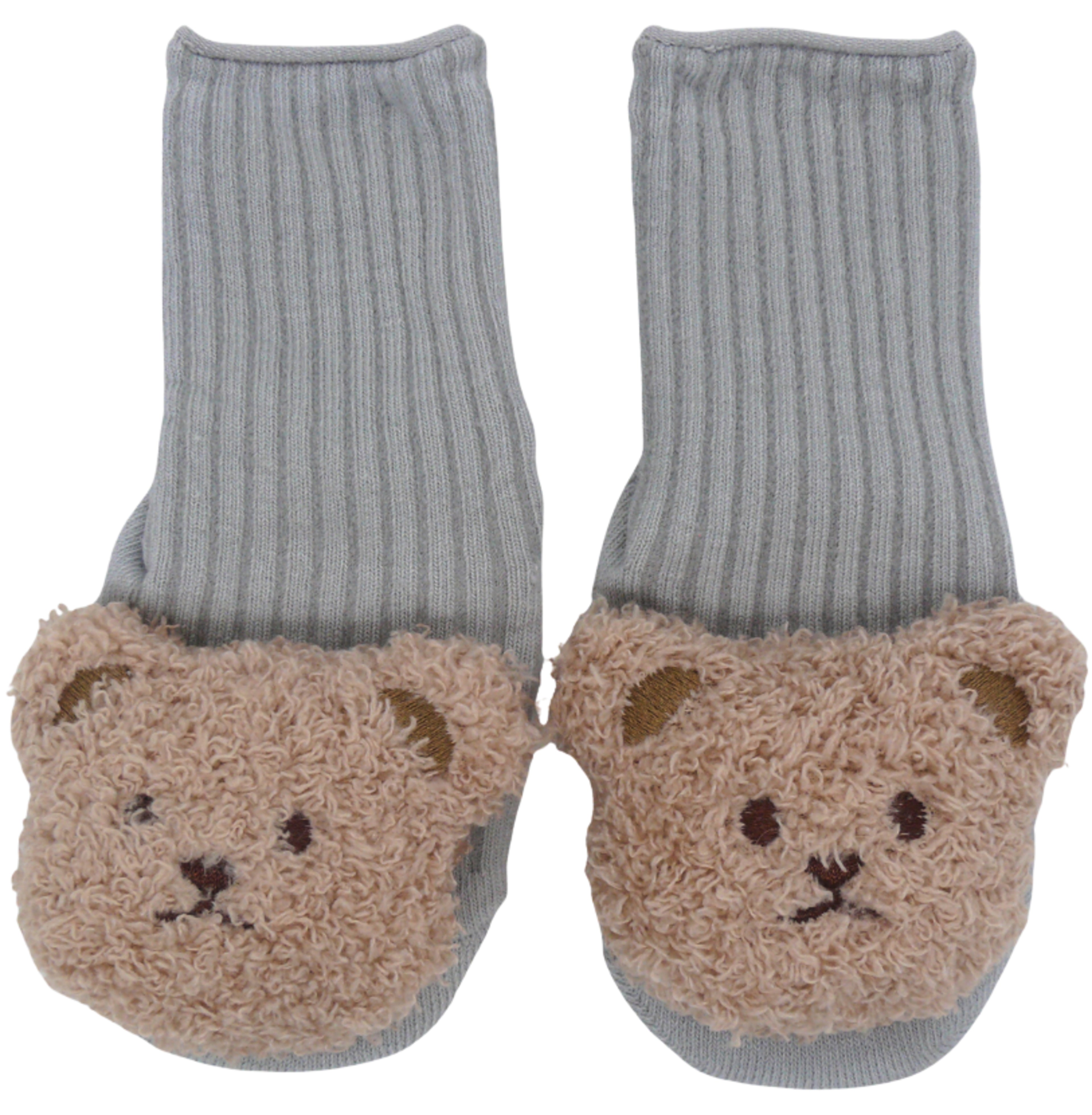 Bear Face Ribbed Non Slip Socks