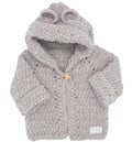 Crocheted Plushy Bear Hoody - Light Grey