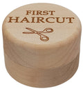 The First Haircut Round Wooden Box