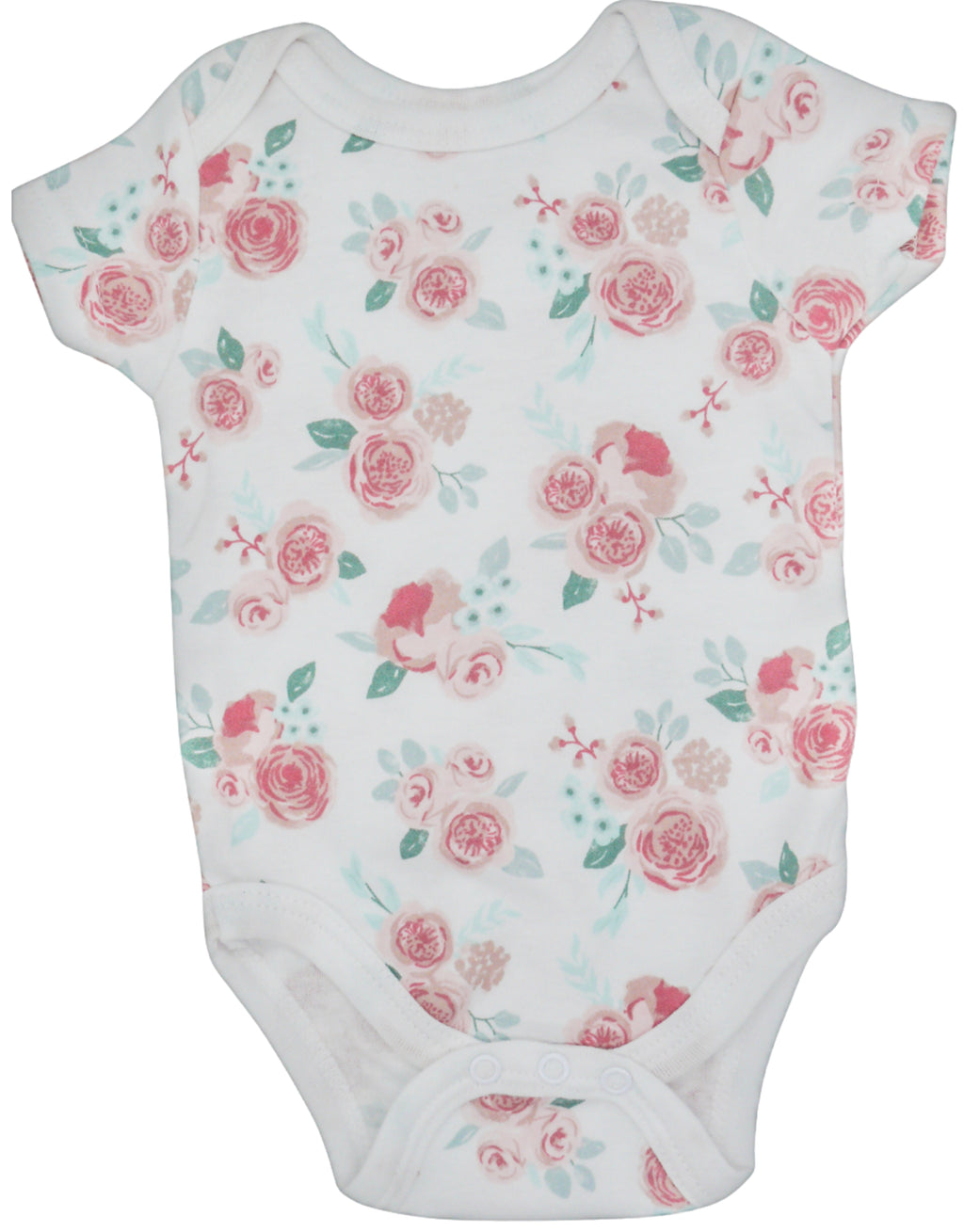 White with Pink Flowers