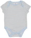 White with Blue Trim and Grey and Blue Stripes